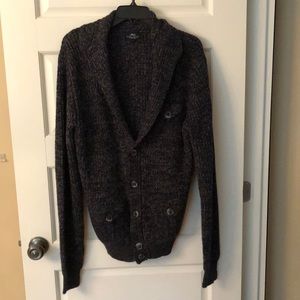 Men’s blue wool cardigan